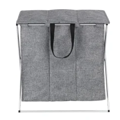 Wenko Wäschesammler Trio Top Grau meliert Wäschekorb 118 l