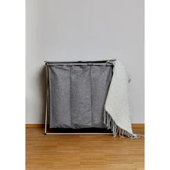 Wenko Wäschesammler Trio Top Grau meliert Wäschekorb 118 l