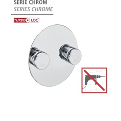 Wenko Adapter Duo Chrom Befestigen ohne bohren Turbo-Loc