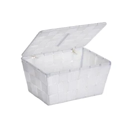 Wenko Aufbewahrungskorb mit Deckel Adria weiß