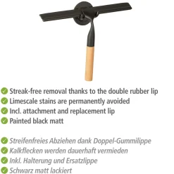 Wenko Badezimmerwischer Bambusa Befestigen ohne Bohren Turbo-Loc