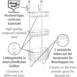 Wenko Dusch-Caddy Olesi Edelstahl