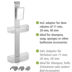 Wenko Duschcaddy Premium mit 2 Ablagen und Edelstahl-Haken