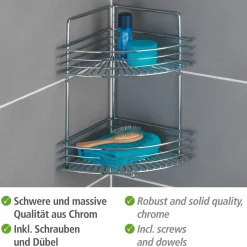 Wenko Eckwandablage Milano mit 2 Etagen chrom