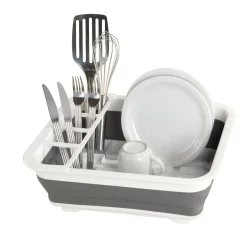 Wenko Geschirrabtropfer Gaia faltbar grau/weiß