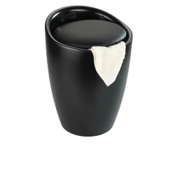 Wenko Hocker Candy schwarz mit Wäschesack