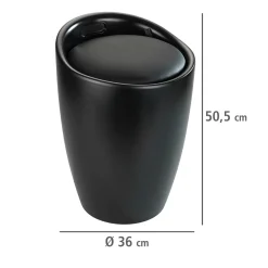 Wenko Hocker Candy schwarz mit Wäschesack