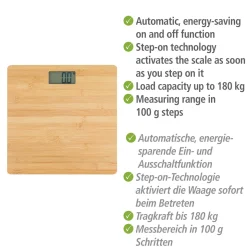 Wenko Personenwaage Bambusa digital bis180 kg
