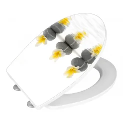 Wenko Premium WC-Sitz Stones with Flower antibakteriell mit Absenkautomatik