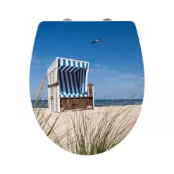 Wenko Premium WC-Sitz Strandkorb antibakteriell mit Absenkautomatik