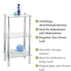 Wenko Regal Yago viereckig mit 3 Glasablagen