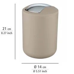 Wenko Schwingdeckeleimer Brasil S taupe 2 L