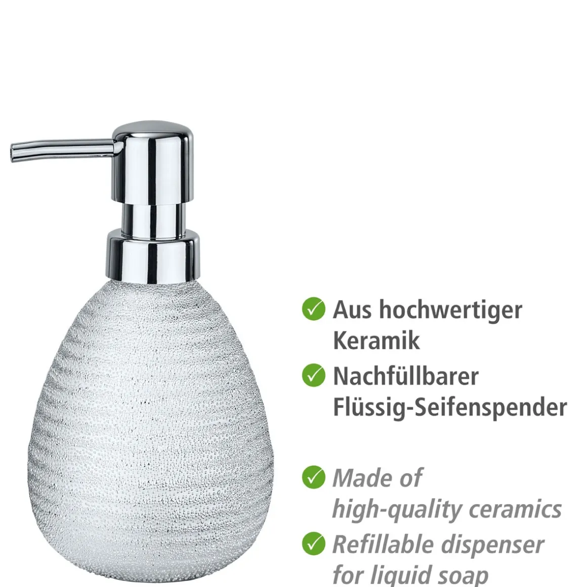 Wenko Seifenspender Polaris Juwel silber 390 ml