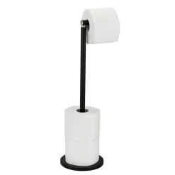 Wenko Stand Toilettenpapierhalter 2 in 1 schwarz