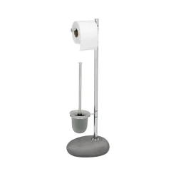 Wenko Stand WC-Garnitur Pebble Stone grau