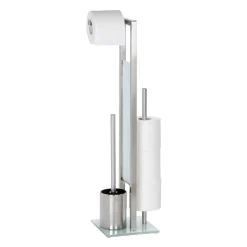 Wenko Stand WC-Garnitur Rivalta Edelstahl matt