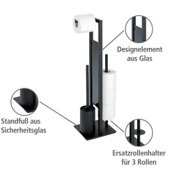 Wenko Stand WC-Garnitur Rivalta schwarz