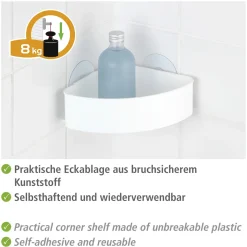 Wenko Static-Loc Eckablage Osimo weiß