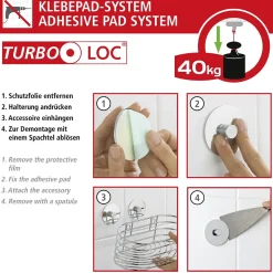 Wenko Turbo-Loc Toilettenpapierhalter mit Ablage