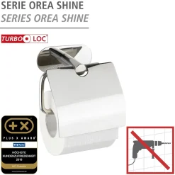 Wenko Turbo-Loc Toilettenpapierhalter Orea Shine mit Deckel