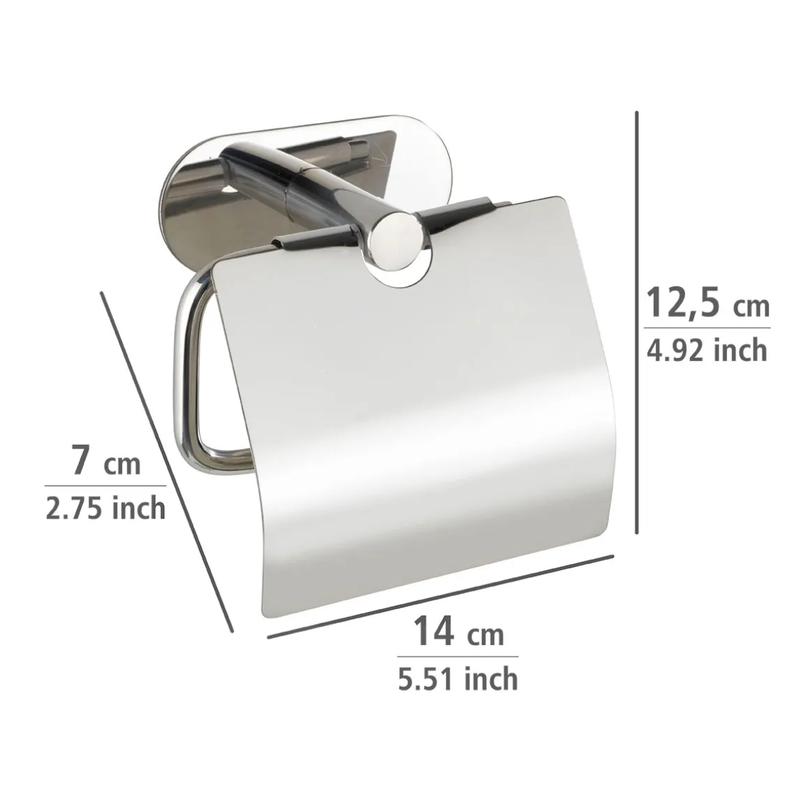 Wenko Turbo-Loc Toilettenpapierhalter Orea Shine mit Deckel