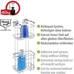 Wenko Turbo-Loc Wandregal 2 Etagen