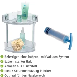 Wenko Vacuum-Loc Eckregal Quadro 2 Etagen