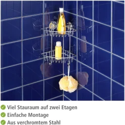 Wenko Vacuum-Loc Eckregal Bari 2 Etagen