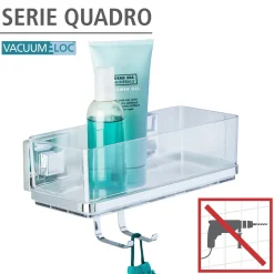 Wenko Vacuum-Loc Wandablage Quadro mit Haken