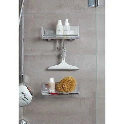 Wenko Vacuum-Loc Wandablage Quadro mit Haken