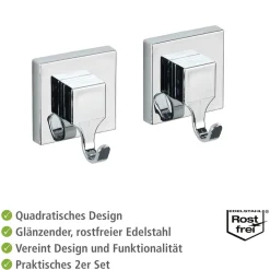 Wenko Vacuum-Loc Wandhaken Quadro 2er Set