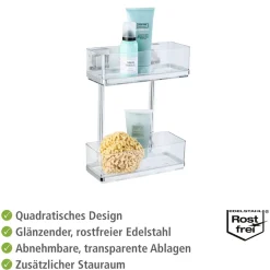 Wenko Vacuum-Loc Wandregal Quadro 2 Etagen
