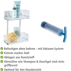 Wenko Vacuum-Loc Wandregal Quadro 2 Etagen