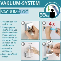 Wenko Vacuum-Loc Wandregal Quadro 2 Etagen