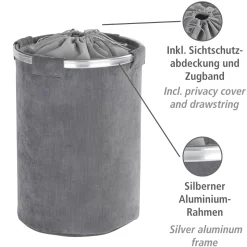 Wenko Wäschesammler Cordoba grau 68 l