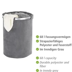 Wenko Wäschesammler Cordoba grau 68 l
