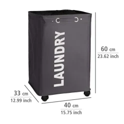 Wenko Wäschesammler Quadro grau 79 l