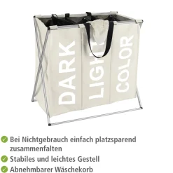 Wenko Wäschesammler Trio beige 130 l