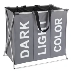 Wenko Wäschesammler Trio grau 130 l