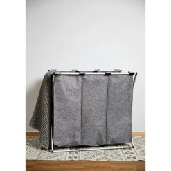 Wenko Wäschesammler Trio grau meliert 130 l