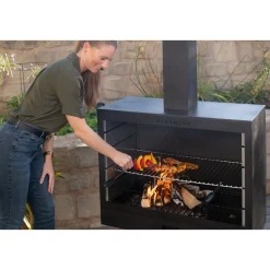 Westmann Terrassenofen Gartenkamin inkl. Grillrost 50x90x160cm Schwarz