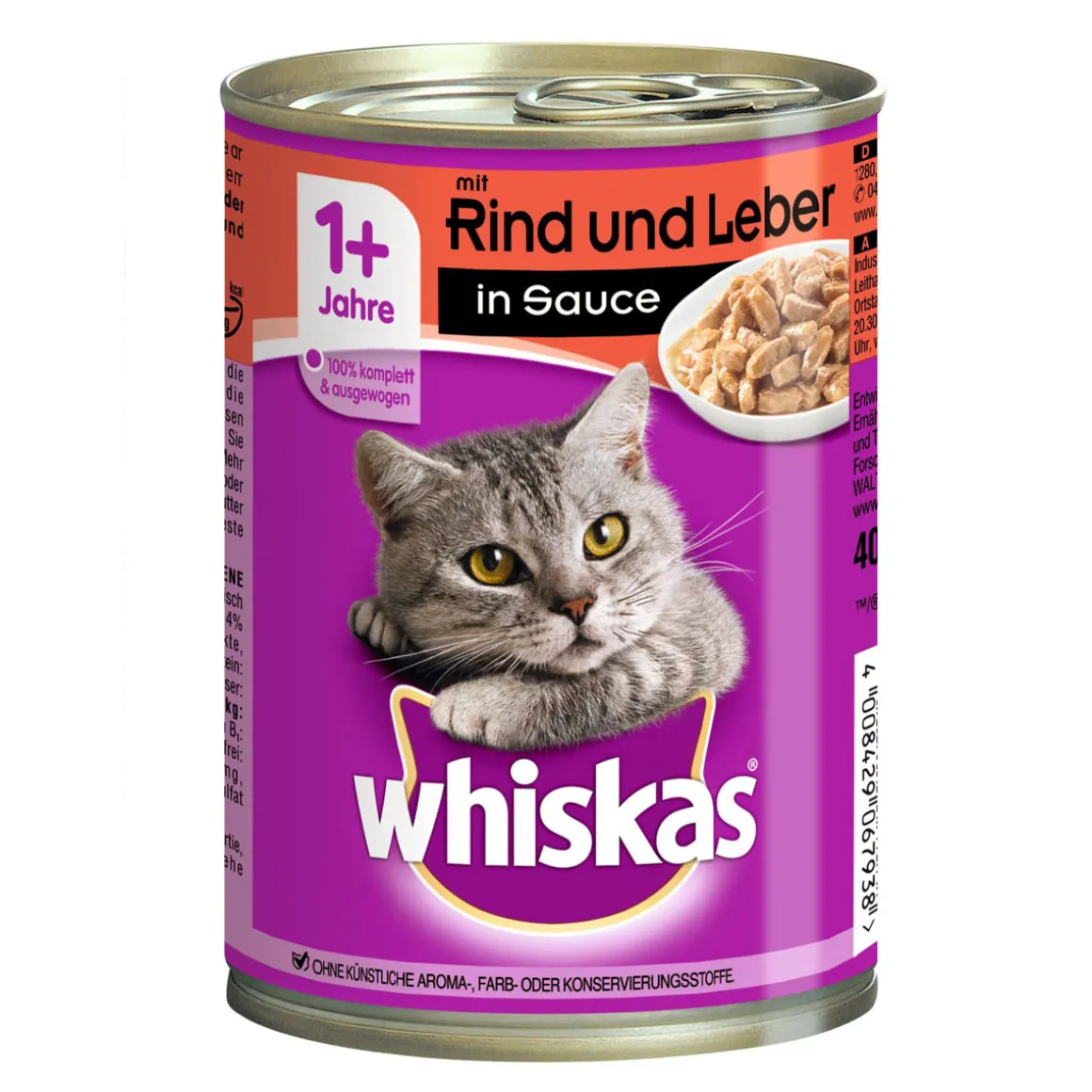 Whiskas Dose in Sauce mit Rind Leber 400g