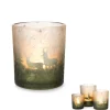 Windlicht Winter 8,8x10cm grün silber