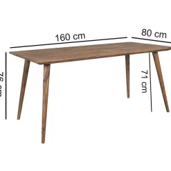 Wohnling Esszimmertisch Repa Massivholz 160 x 80 x 76 cm