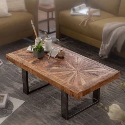 Wohnling Moderner Couchtisch Mango Massivholz 105 x 40 x 55 cm