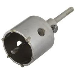 Wolfcraft Bohrkrone hartmetallbestückt mit Spanndorn SDS-plus Durchmesser 68 mm