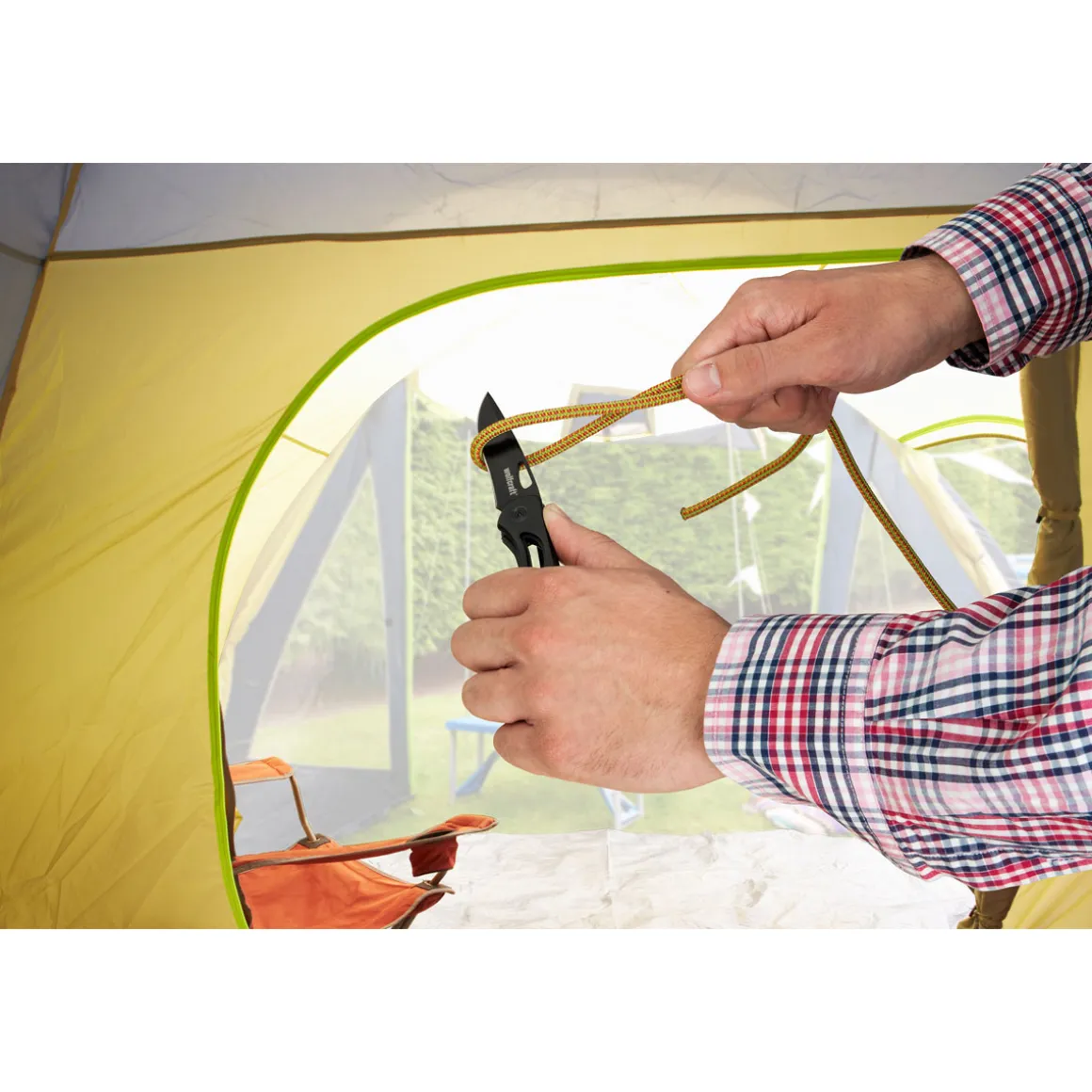 Wolfcraft Freizeitmesser mit klappbarer glatter Klinge