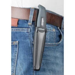 Wolfcraft Outdoormesser mit glatter Klinge und Köcher