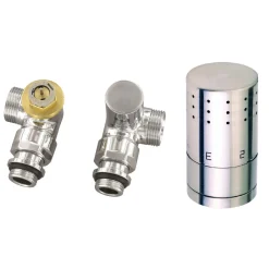 Ximax Heizkörper Zubehör Thermostatset Winkelform Typ SX Winkeleck 16 mm Chrom