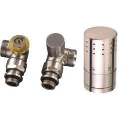 Ximax Heizkörper Zubehör Thermostatset Winkelform Typ SX Winkeleck 16 mm Edelstahl
